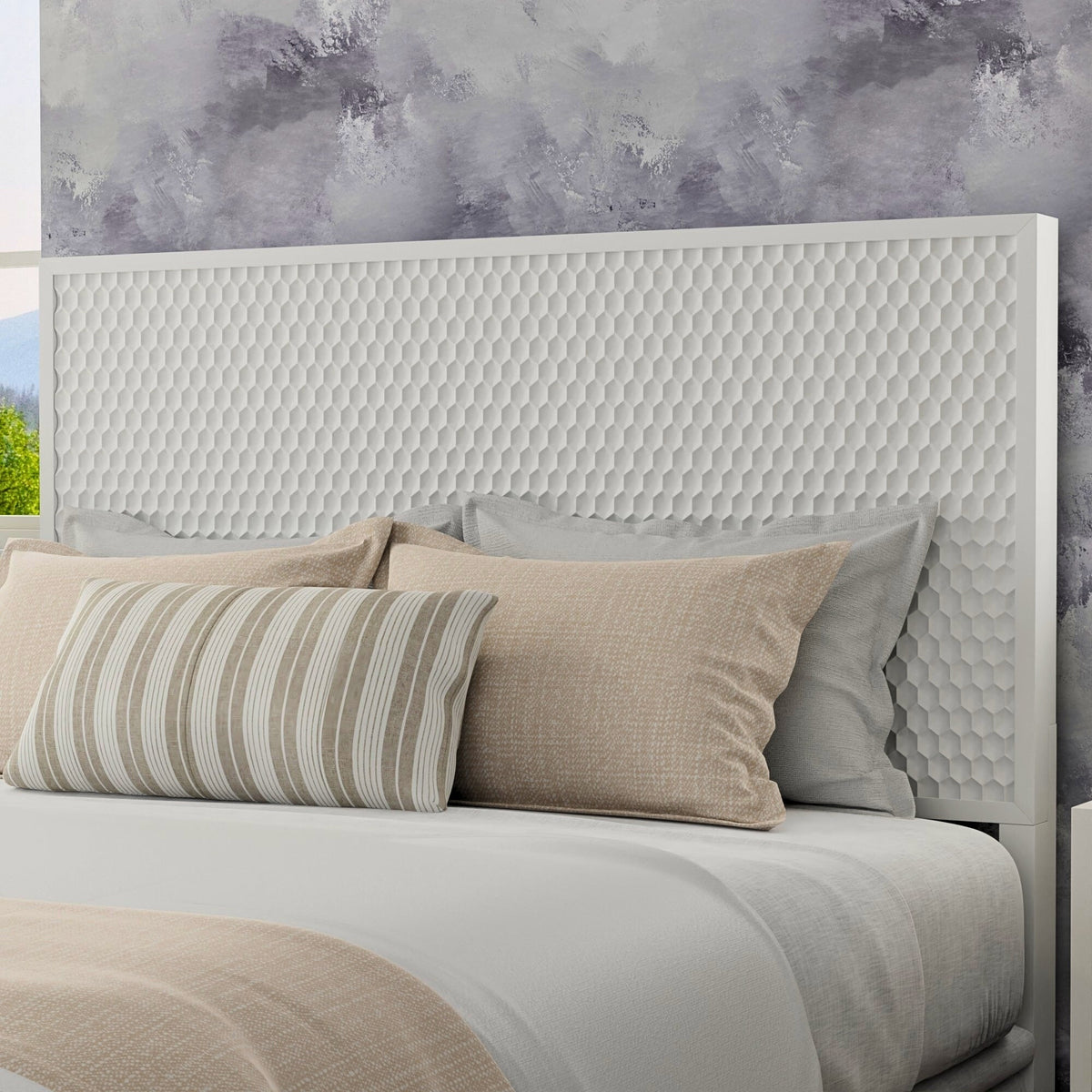 White Pearl Queen Headboard