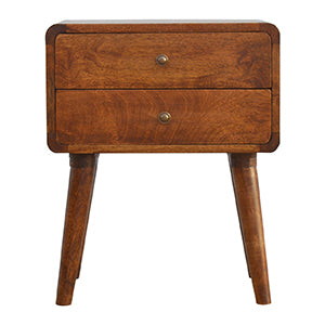Curved Chestnut nightstand