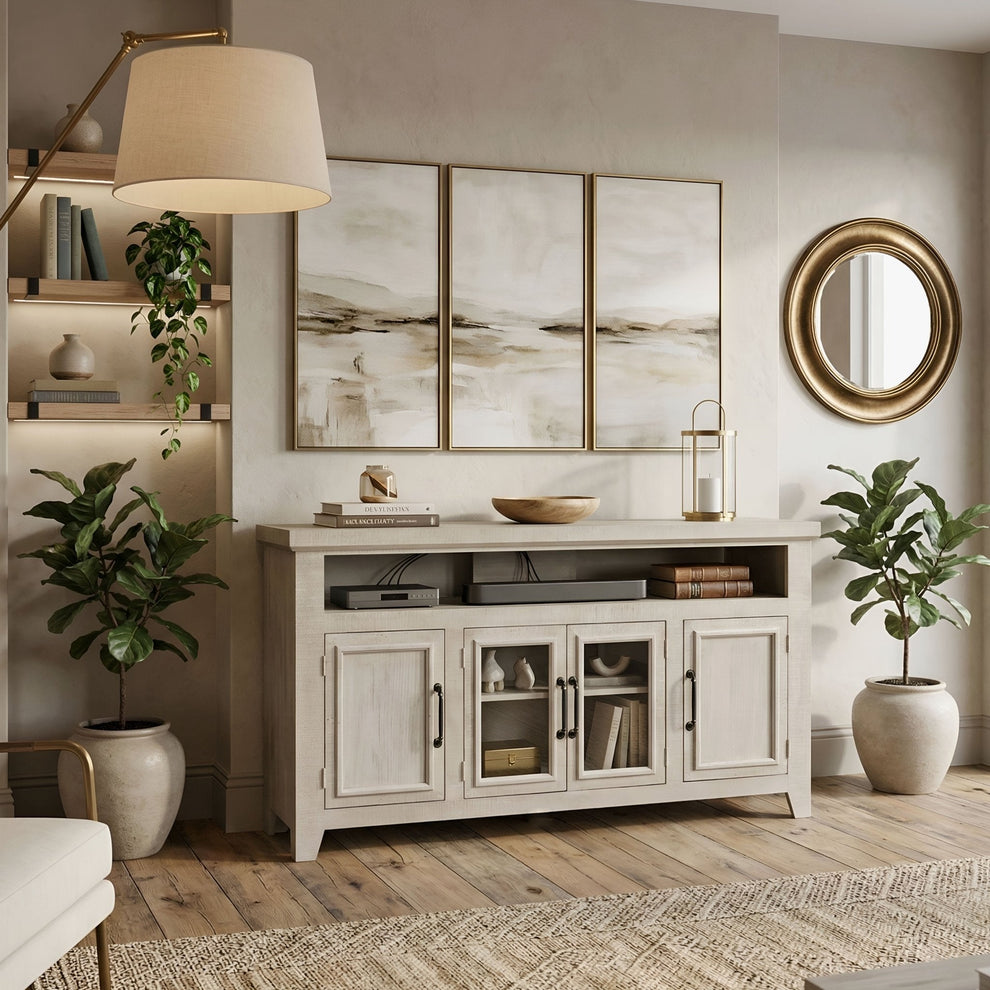Willow Creek 60" TV Console - White Wash