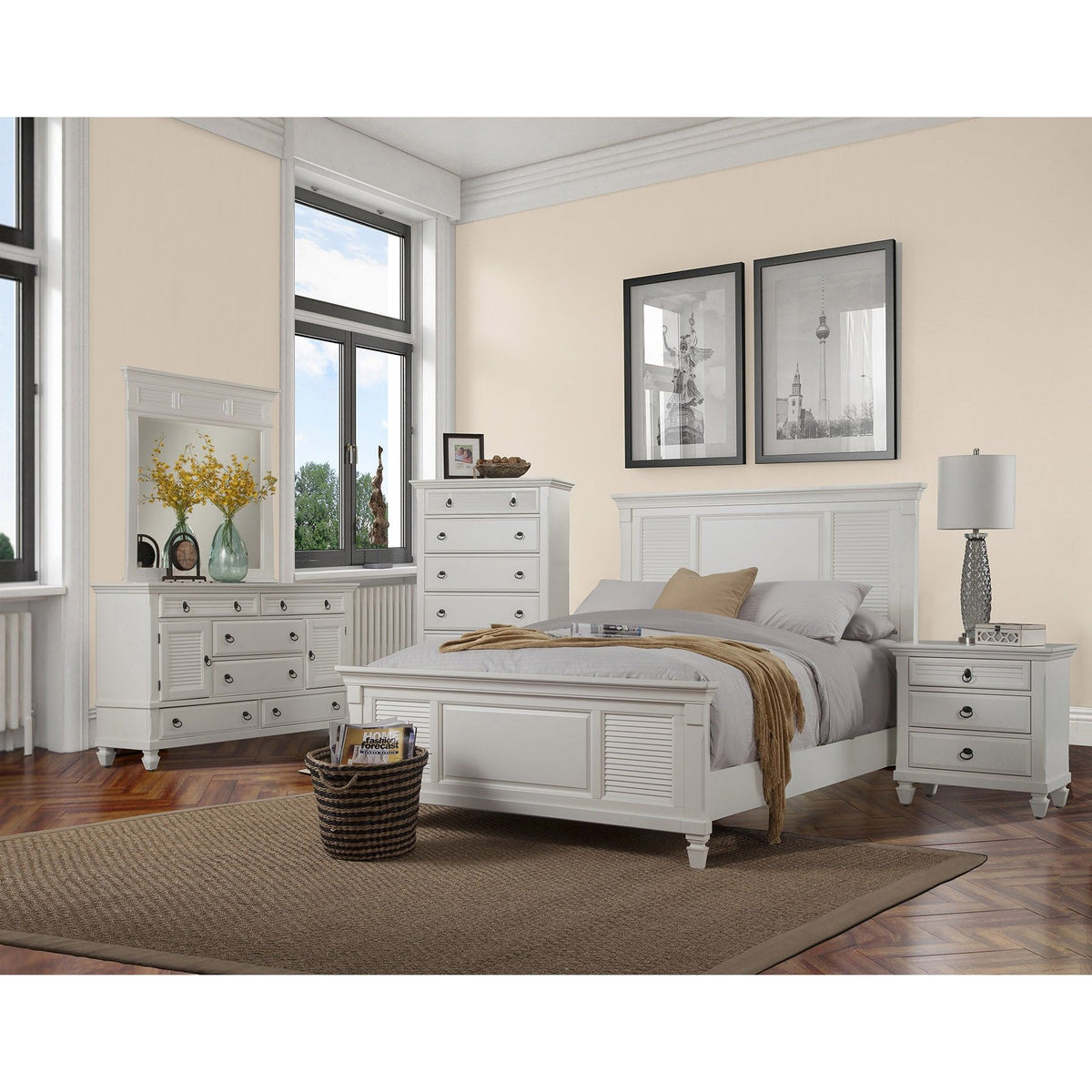 Winchester 5 Drawer Chest, White